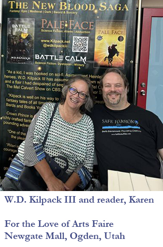 W.D. Kilpack III with reader, Karen